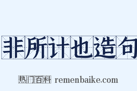 非所计也造句是什么意思的图片